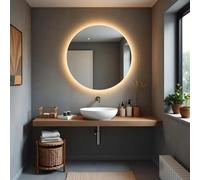 Specchio reversibile retroilluminato LED CORINNE Ø 70 cm