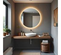 Specchio reversibile retroilluminato LED CORINNE Ø 80 cm
