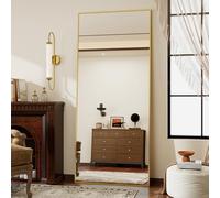 Specchio robusto per tutto il corpo con telaio in alluminio minimalista sottile, grande specchio da parete 171 x 76 cm.