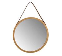 Spirella Adel Specchio sospeso rotondo con cinghie, telaio in bambù, moderno, corridoio, bagno & ospiti, ∅: 40 cm, naturale