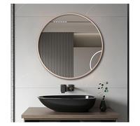 Specchio rotondo da parete con cornice in metallo, decorazione moderna ed elegante per bagno, ingresso e camera da letto, elegante accento per la casa e specchio decorativo