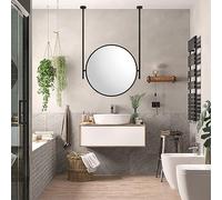 Specchio rotondo da parete per bagno e trucco Vani, 50 cm, da appendere al soffitto, specchio galleggiante perfetto per casa o hotel montaggio vitello per rasatura e toelettatura