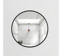 Specchio Rotondo Da Parete, Specchio Decorativo Da Parete, Specchio Entrata Ingresso,Specchiera Da Bagno, Specchio Parete Per Toilette Degli Ospiti, Bagno, Guardaroba, Soggiorno, Ecc(Black,Ø60cm)