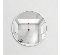 Specchio Rotondo Da Parete, Specchio Decorativo Da Parete, Specchio Entrata Ingresso,Specchiera Da Bagno, Specchio Parete Per Toilette Degli Ospiti, Bagno, Guardaroba, Soggiorno, Ecc(White,Ø60cm)