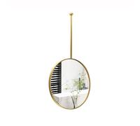 Specchio Rotondo da soffitto, Specchio Decorativo da Appendere, Adatto per ingressi, cabine Armadio e bagni (Oro, 80x80 cm)