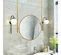 Specchio rotondo della parete, specchio d'attaccatura montato a soffitto | Specchio rotondo da soffitto, design elegante per toeletta o bagno, migliora lo spazio con struttura in metallo resistente