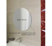 Specchio Rotondo Filo Lucido Ø 65 cm - Design Made in Italy