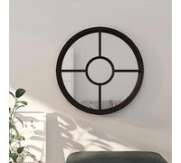 Specchio rotondo nero, 40 x 4 cm, telaio in ferro con effetto ruggine, per interni, montaggio a parete, soggiorno, corridoio, bagno, decorazione, riflesso della luce e effetto della stanza