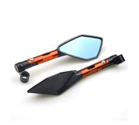 Specchio rotondo Specchietti Retrovisori Antiriflesso Per M&oto CNC In Alluminio Blu Per Z900 Z900RS Z900 Per RS Z800 Z1000 Per Z 900 900RS 1000(Long Orange)
