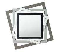 specchio rubik Fango e alluminio e bianco marmo e nero in Ferro 87x87hcm