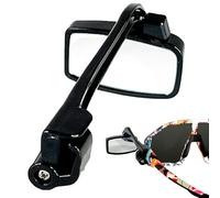 Specchio ruota con manubrio montato, rotabile, design convesso in plastica per mountain bike, angolo regolabile, costruzione durevole per sicurezza stradale, facile installazione per bicicletta