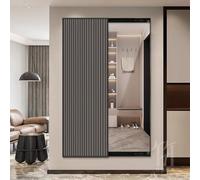 Specchio scorrevole a figura intera con dipinto decorativo nascosto, design salvaspazio da appendere, per soggiorno, camera da letto