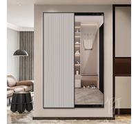 Specchio scorrevole a figura intera con dipinto decorativo nascosto, design salvaspazio da appendere, per soggiorno, camera da letto