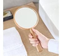 Specchio semplice portatile,Specchi for trucco,Specchio compatto,Specchio a mano in legno massello di lusso Specchio tenuto in mano professionale Specchio piccolo Specchio da viaggio for trucco Specch
