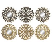 SPECCHIO SET 3 PEZZI ARREDO CRISTALLO DECAPE' ORO BRONZO