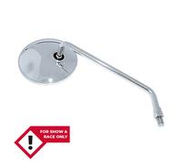 SHIN YO Specchietto da manubrio, rotondo, stelo lungo. A destra, argento
