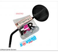 Specchio sinistro Carbon Look Vespa 50 125 150 con piastra manubrio