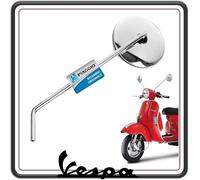 SPECCHIO SPECCHIETTO RETROVISORE SINISTRO CROMATO PER PIAGGIO VESPA PX SOLO CON FRENO A DISCO ORIGINALE PIAGGIO.