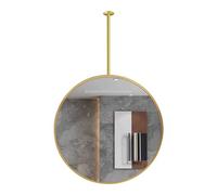 Specchio,Specchio Trucco, Specchio Rotondo Grande da Appendere al soffitto con Cornice in Metallo, Specchio da toeletta da Parete Adatto per