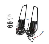 Specchio Stealth moto per Ninja ZX6R ZX10R 250 YZF R1 R3 R125 R15 R6 R25 Specchio alare 360° rotante regolabile moto specchio laterale (Ridotte LED)