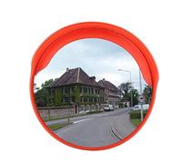 Specchio Stradale Convesso Infrangibile per Traffico e Sicurezza, 45 cm Diametro, Arancione, Panoramico