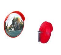 SPECCHIO STRADALE SICUREZZA PARABOLICO INFRANGIBILE Ø 80 cm CON STAFFA PER PALO