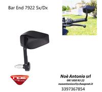 SPECCHIO SX/DX MOTO Bar End FAR 7922 ALLUMINIO NERO VETRO AZZURRATO ANTIRIFLESSO