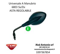 Specchio SX/DX per MOTO E SCOOTER UNIVERSALI NERO ASTA REGOLABILE FAR 6803 15504