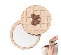 Specchio tascabile, 14 x 7 x 1,2 cm, riflettore da viaggio a nido d'ape, per controlli di trucco, design compatto con riflessi chiari, strumento cosmetico rotondo per acconciature e attività