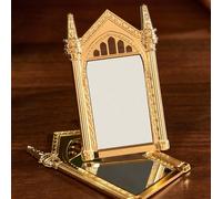 Specchio tascabile in lega di zinco dorata, lo Specchio delle Brame, specchio compatto per il trucco, adatto per l'applicazione del rossetto e ritocchi, portatile Fumetto,Graficovetro