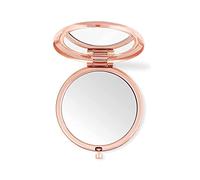 Specchio tascabile LEEQBCR, specchio pieghevole doppio specchio tondo normale + con lente d'ingrandimento-specchio per il trucco personalizzato (oro rosa)