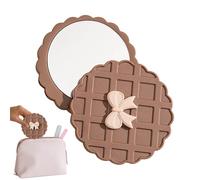 Specchio tascabile - Modello Waffle Specchio da viaggio portatile - Accessorio per il trucco rotondo per la verifica dell'aspetto e per lo styling dei capelli durante i viaggi, lo shopping, il
