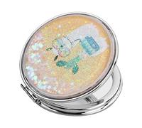 Specchio Tascabile Rotondo Specchio Compatto Specchio da Viaggio Portatile Specchio Pieghevole Ingranditore per Donne Uomini Borsa per il Trucco Borsa a Mano Tavolo da Ufficio 7*7cm (Cammello Giallo)