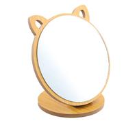 Specchio Tavolo Trucco, Specchio Da Tavolo Pieghevole, Specchio Trucco Da Tavolo Legno, Specchio Piccolo Orecchie Di Gatto Creative, Regolabile, Specchio Per Bagno, Camera Da Letto, Ufficio, Piccolo