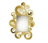Specchio Temple grande in metallo, 90x130h(38x58), colore Oro oro