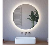 Specchio tondo 90 cm a filo lucido con illuminazione perimetrale a LED