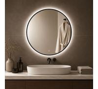 Specchio Tondo Retroilluminato Led Con Interruttore Touch Bagno Zona Giorno - CONFEZIONE: 1 pz., Tonalità: Dimmerabile 2700-4500-6500K, Misura: Ø60