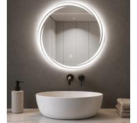 Specchio Tondo Spirale Diametro 60cm Led a 3 Colori Dimmerabile Accensione Touch