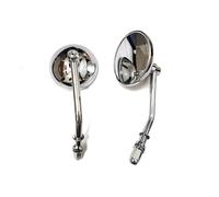 specchio trasparente Specchietti Laterali Retrovisori Rotondi Piccoli Retrò Per Moto Accessori Convessi Per Harley Per Davidson(Chrome)