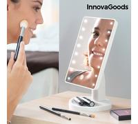 InnovaGoods® Specchio da tavolo con luci LED tattili Perflex, illumina il tuo viso e valorizza il tuo trucco, con funzione di specchio LED, touch e design elegante, ideale per il bagno e la toeletta.