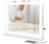 Specchio Trucco 80x62x14 cm con LED Regolabili Touch e Ingranditore 10x