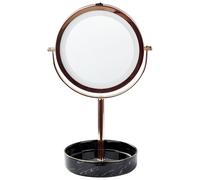 Specchio trucco con luci LED e telaio in ferro Ø 0 cm oro rosa e nero Savoie
