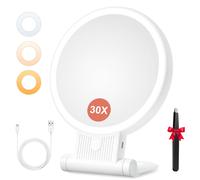 Specchio Trucco con Luci LED Specchio Ingranditore 30X/1X a Doppio Lato