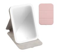 Specchio Trucco con Luci Portatile Specchio da Tavolo LED Specchio con Luce Make up Cosmetico Schermo Tattile Illuminato Specchio da Viaggio/Scrivania per Trucco Vanity Mirror per Casa (Rosa)