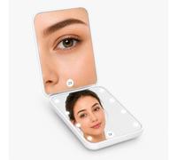 Specchio Trucco Con Luci, Specchio Ingranditore | Specchio Trucco LED 1X e 2X, Specchio Pieghevole da Viaggio, Portatile e Compatto, Ideale per Ufficio e Viaggi