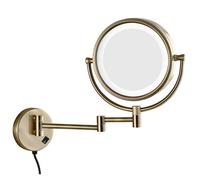 Specchio Trucco da Parete con Luce LED per Bagno, Specchio Ingranditore 1X/3X/5X/7X/10X Double Face, Specchio Cosmetico Muro con Braccio Regolabile per Bellezza