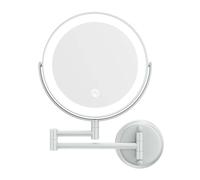 Specchio Trucco da Parete LED per Bagno, Specchio Ingranditore Double Face 1X/3X/5X/7X/10X, Specchio Cosmetico con Luce e Braccio Snodabile Orientabile per Trucco Preciso