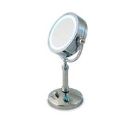 Specchio trucco luminoso a led in acciaio variabile girevole beper