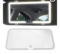 Specchio Trucco Per Auto Con 60 Luci Led, Tre Colori Regolabile Illuminato, Pulsantiera Touch, 600mAh USB Ricaricabile, Per Trucco 'auto, Specchietto Retrovisore