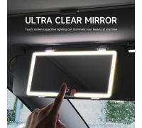 Specchio ultra sottile per trucco in auto a LED HD con parasole specchio appendibile per trucco con ricarica USB a touchscreen dimmerabile per interni auto vanità, dedicato alle donne Tagli Unicavetro